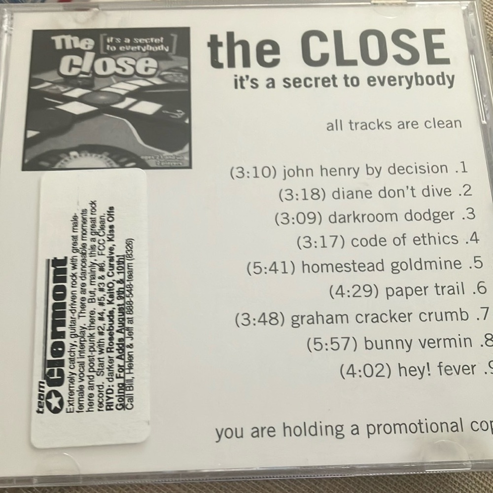 The close promo cd
